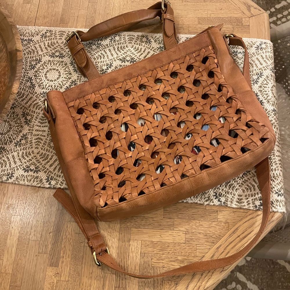 Anabaglish Hadley woven leather crossbody tote bag - Picture 3 of 12